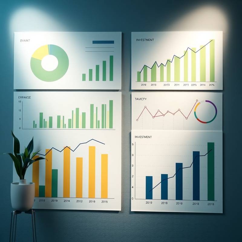 Charts and graphs representing investment data